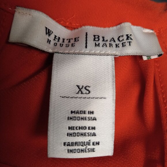 WHBM XS Halter Top Orange Sleeveless Keyhole Embellished Beaded Womens Ruched - Picture 8 of 10